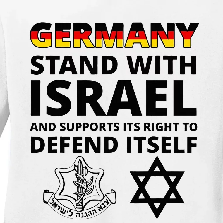 Germany Israel Deutsch with IDF Army Zava Zahal Shalom Tzhal Ladies Long Sleeve Shirt