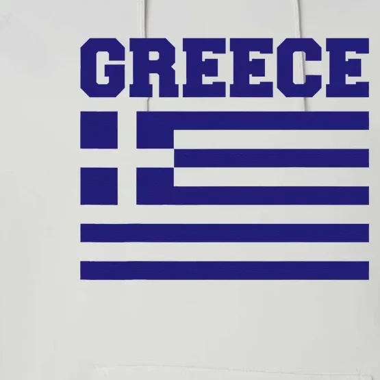 Greece Independence Day Greek Flag Heart Performance Fleece Hoodie