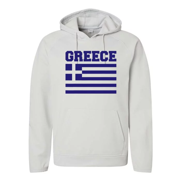 Greece Independence Day Greek Flag Heart Performance Fleece Hoodie