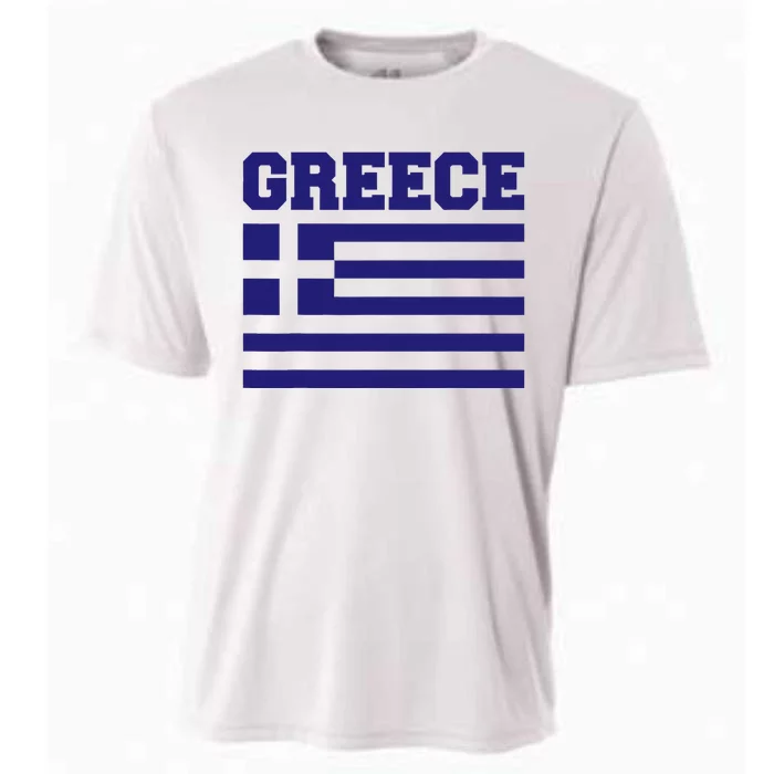 Greece Independence Day Greek Flag Heart Cooling Performance Crew T-Shirt