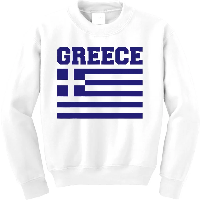 Greece Independence Day Greek Flag Heart Kids Sweatshirt