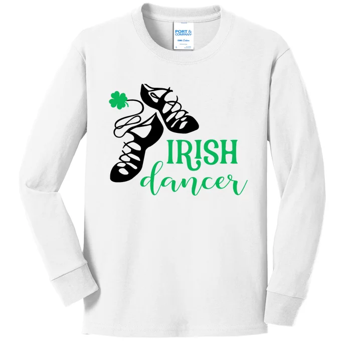 Girl Irish Dancer Irish Dance Girl Dancing Kids Long Sleeve Shirt