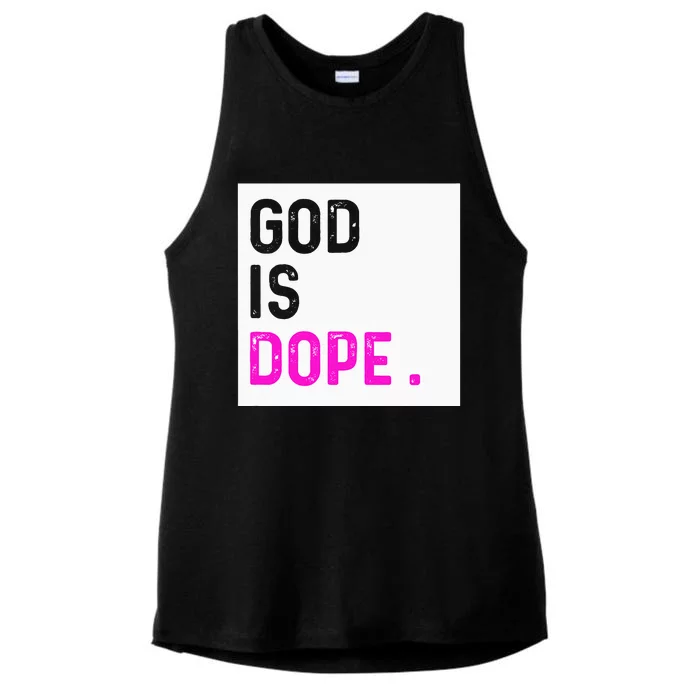 God is Dope PURPLE Funny Christian Faith Believe Gift Ladies Tri-Blend Wicking Tank