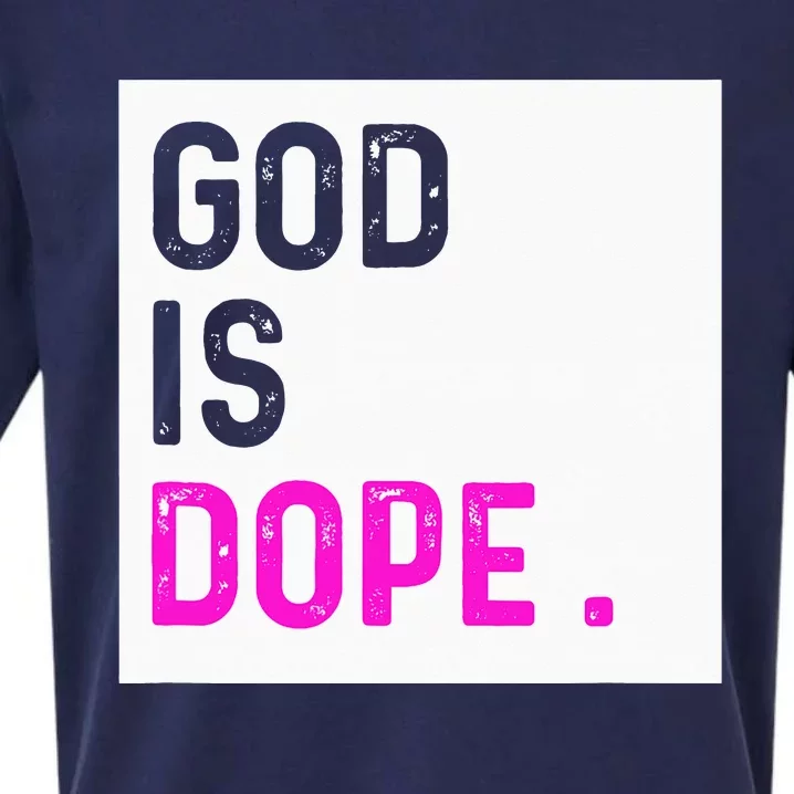 God is Dope PURPLE Funny Christian Faith Believe Gift Sueded Cloud Jersey T-Shirt