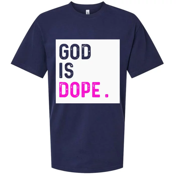 God is Dope PURPLE Funny Christian Faith Believe Gift Sueded Cloud Jersey T-Shirt