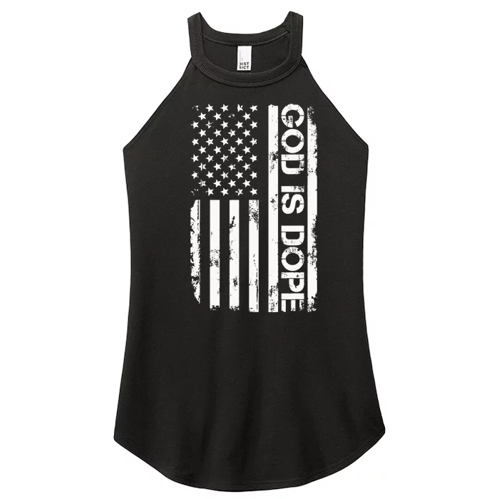 G.O.D Is Dope Christian Faith Believer Women’s Perfect Tri Rocker Tank