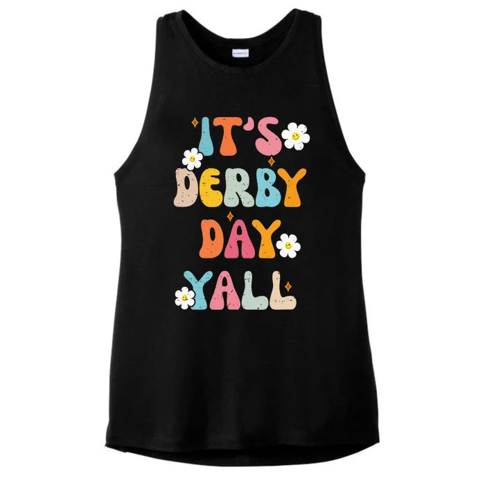 Groovy ItS Derby Day Yall Ky Derby Horse Ladies Tri-Blend Wicking Tank