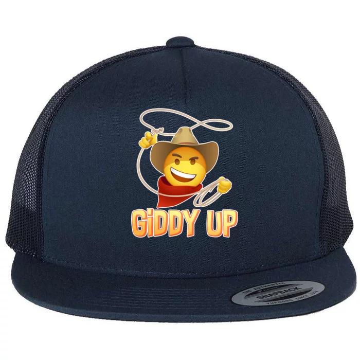 Giddy Up Cowboy Emoji Flat Bill Trucker Hat