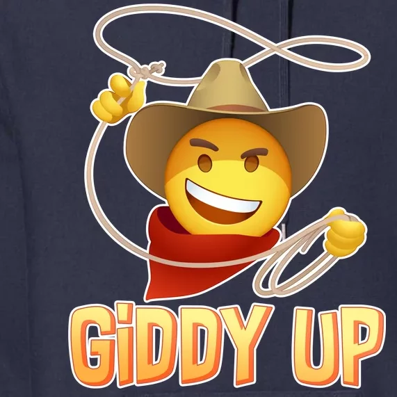 Giddy Up Cowboy Emoji Premium Hoodie