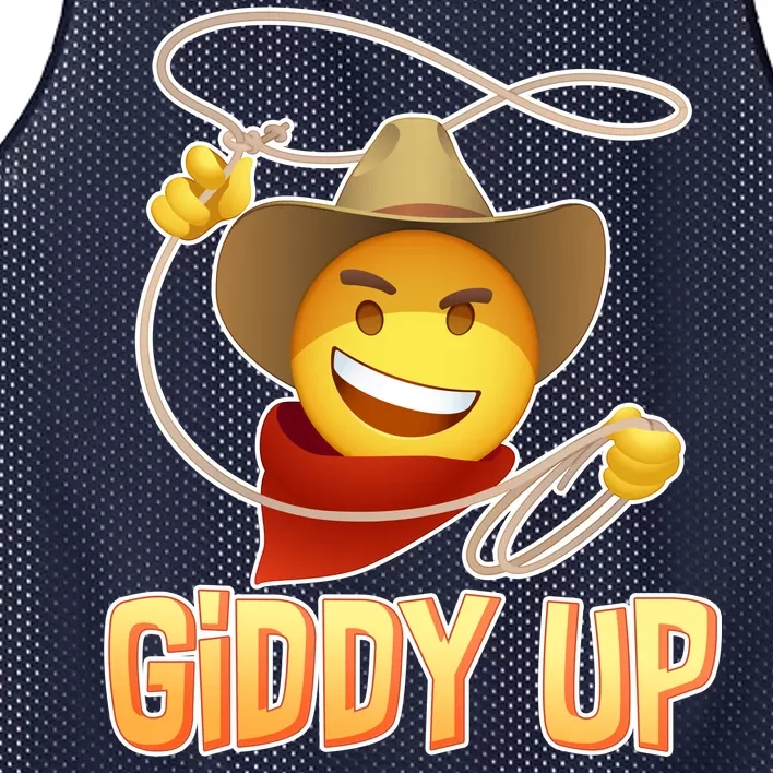 Giddy Up Cowboy Emoji Mesh Reversible Basketball Jersey Tank