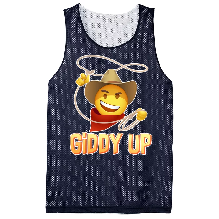 Giddy Up Cowboy Emoji Mesh Reversible Basketball Jersey Tank