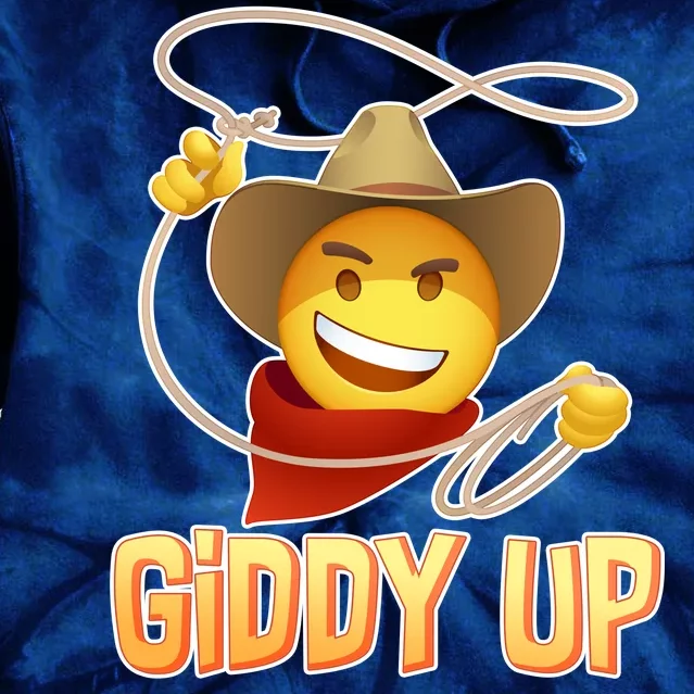 Giddy Up Cowboy Emoji Tie Dye Hoodie