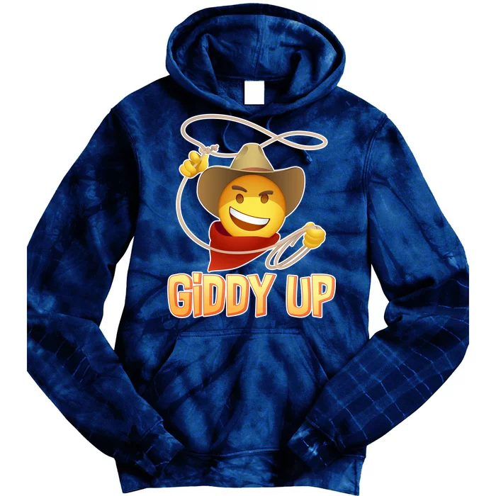 Giddy Up Cowboy Emoji Tie Dye Hoodie