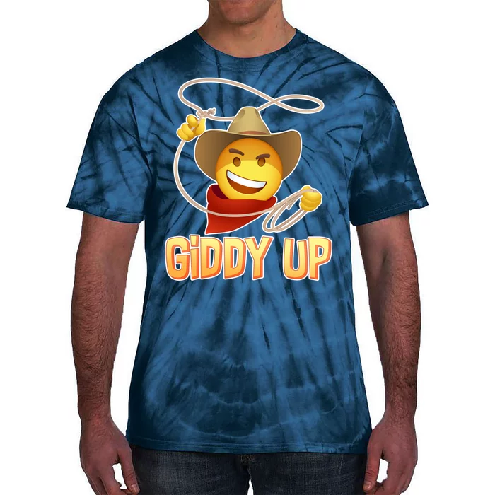 Giddy Up Cowboy Emoji Tie-Dye T-Shirt