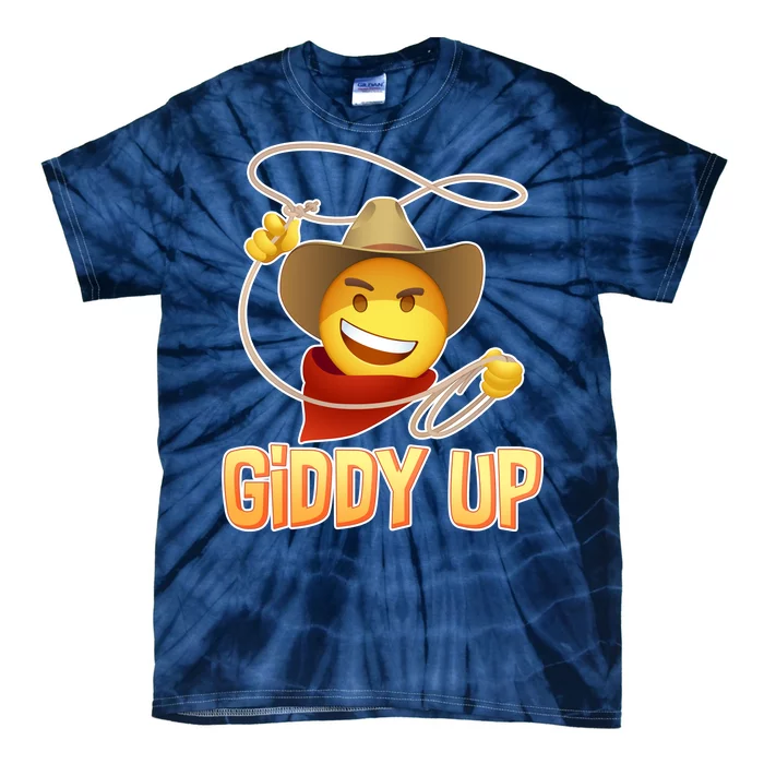 Giddy Up Cowboy Emoji Tie-Dye T-Shirt