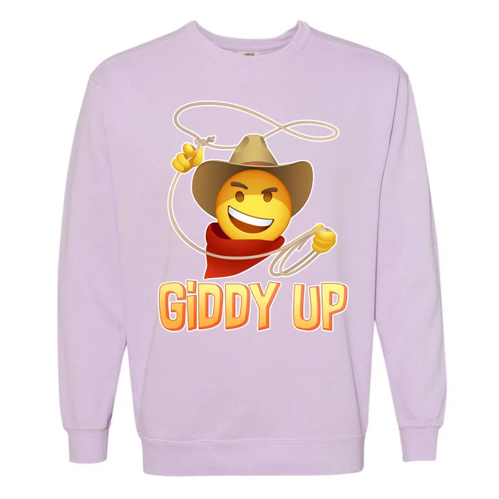 Giddy Up Cowboy Emoji Garment-Dyed Sweatshirt