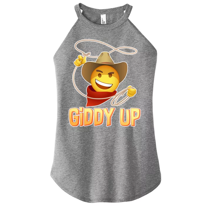 Giddy Up Cowboy Emoji Women’s Perfect Tri Rocker Tank