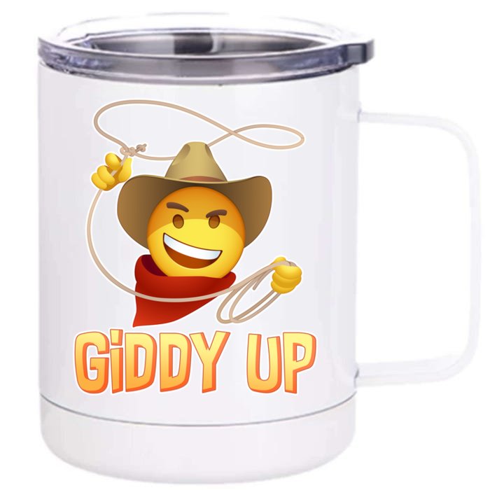 Giddy Up Cowboy Emoji Front & Back 12oz Stainless Steel Tumbler Cup