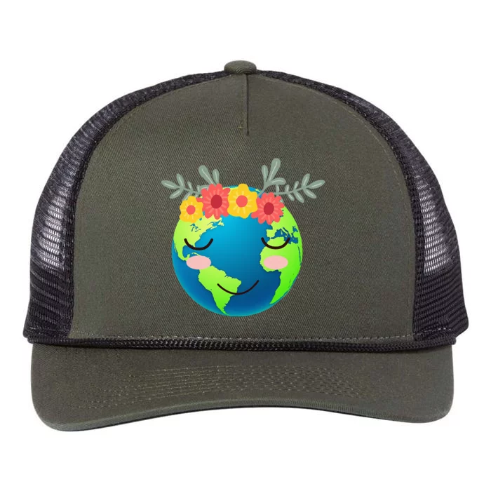 Gift Idea Earth Day Retro Rope Trucker Hat Cap