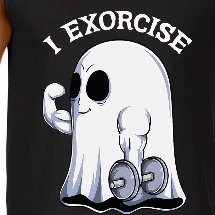 Ghost I Exorcise Funny Gym Exercise Workout Spooky Halloween Comfort Colors® Tank Top