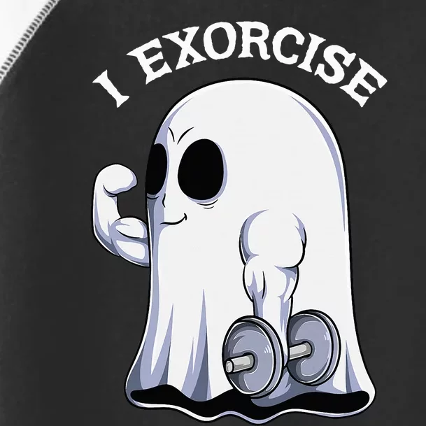 Ghost I Exorcise Funny Gym Exercise Workout Spooky Halloween Toddler Fine Jersey T-Shirt