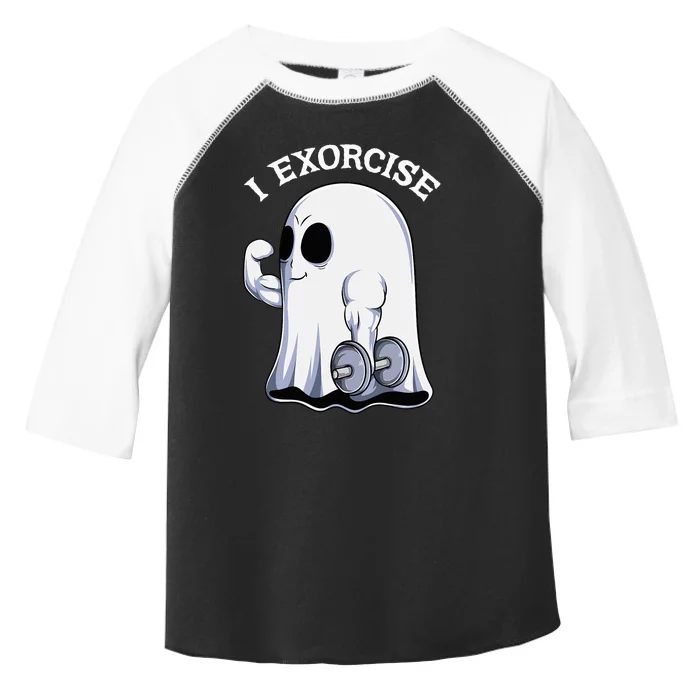 Ghost I Exorcise Funny Gym Exercise Workout Spooky Halloween Toddler Fine Jersey T-Shirt