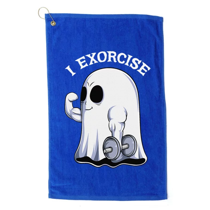 Ghost I Exorcise Funny Gym Exercise Workout Spooky Halloween Platinum Collection Golf Towel