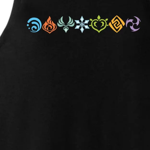 Genshin Impact Elements Gamer Ladies Tri-Blend Wicking Tank