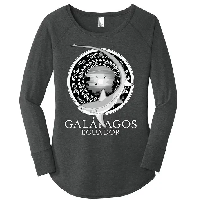 Galapagos Islands Ecuador Thresher Shark Women's Perfect Tri Tunic Long Sleeve Shirt