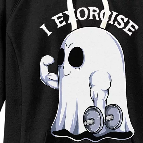 Ghost I Exorcise Funny Gym Exercise Workout Spooky Halloween Women's Fleece Hoodie