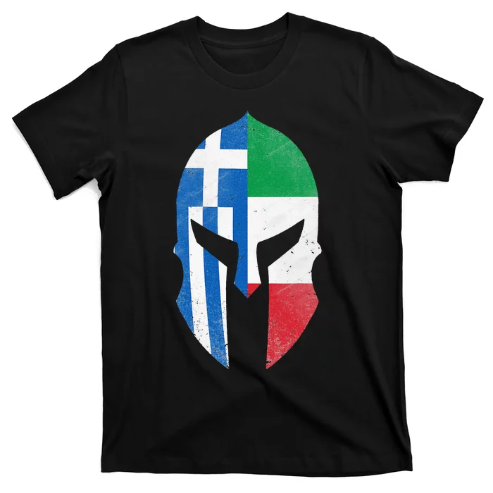 Greece Italy Flag Italian Greek Roots Helmet T-Shirt