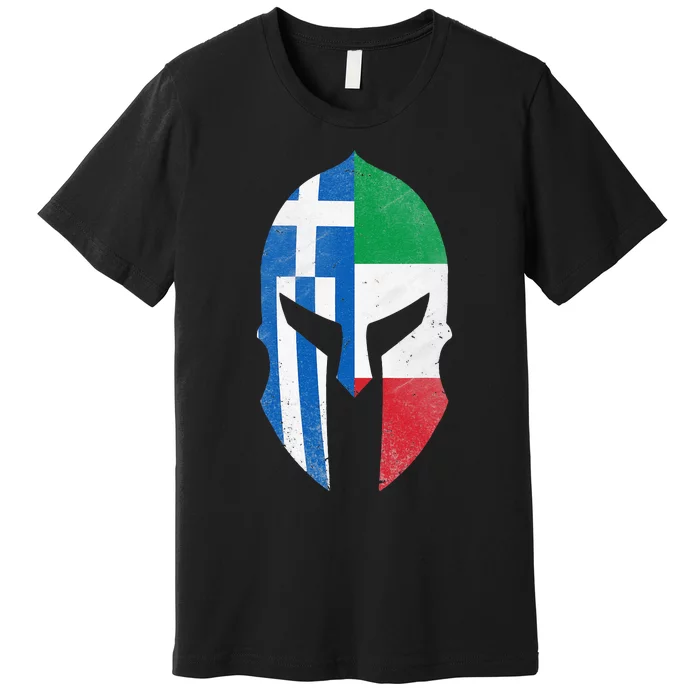 Greece Italy Flag Italian Greek Roots Helmet Premium T-Shirt