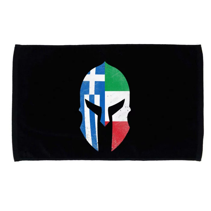 Greece Italy Flag Italian Greek Roots Helmet Microfiber Hand Towel