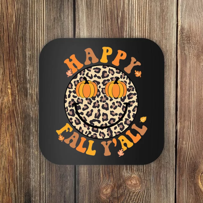 Groovy Its Fall Yall Leopard Autumn Halloween Thanksgiving Coaster