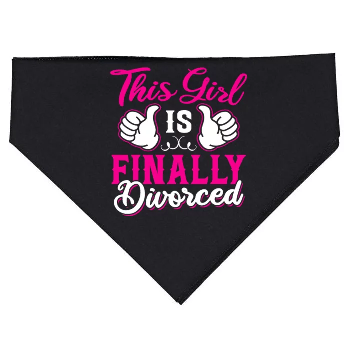 Girl Is Finally Divorced Funny Divorce Party Divorcee Wo USA-Made Doggie Bandana