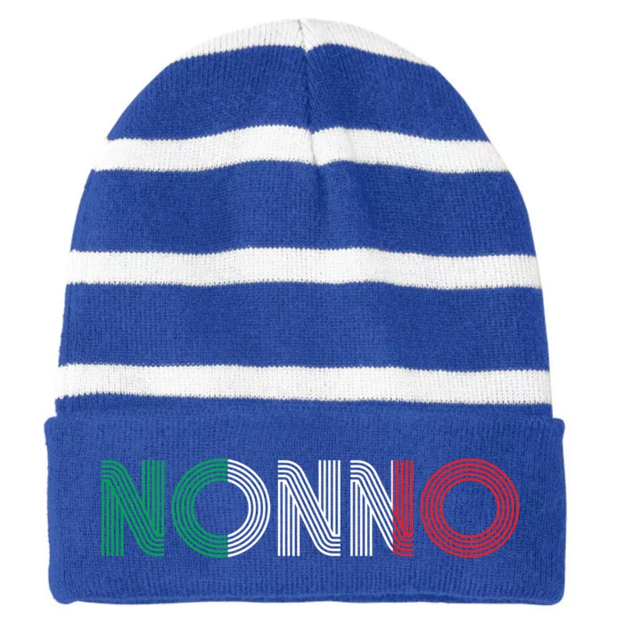 Grandpa Italian Family Culture Italy Country Nonno Gift Striped Beanie with Solid Band