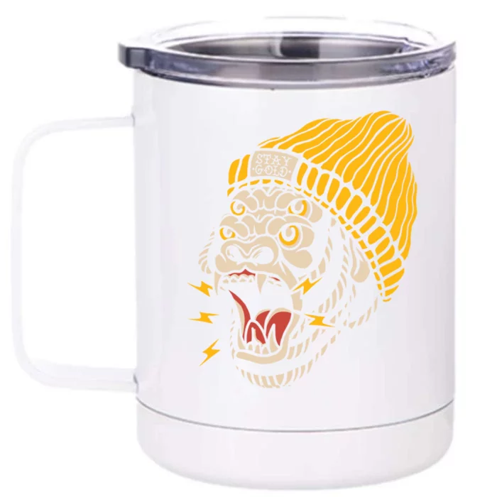 Gorilla Inked Flash Old School Ink Addict Traditional Tattoo Gift Front & Back 12oz Stainless Steel Tumbler Cup