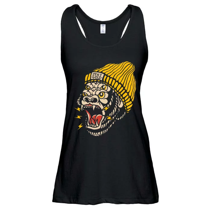 Gorilla Inked Flash Old School Ink Addict Traditional Tattoo Ladies Essential Flowy Tank