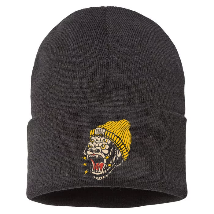 Gorilla Inked Flash Old School Ink Addict Traditional Tattoo Sustainable Knit Beanie