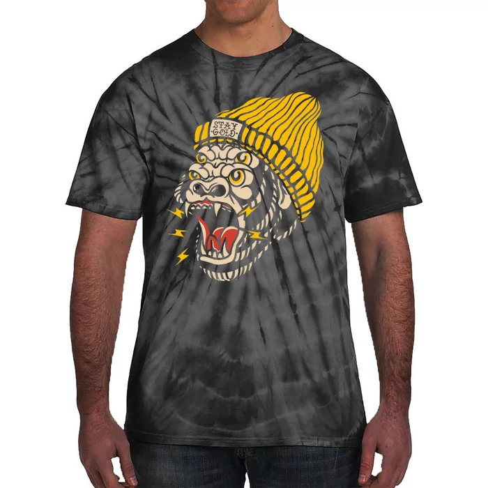 Gorilla Inked Flash Old School Ink Addict Traditional Tattoo Tie-Dye T-Shirt