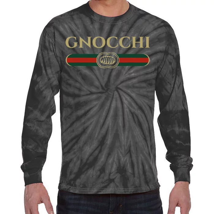 Gnocchi In Fun Logo Style Tie-Dye Long Sleeve Shirt