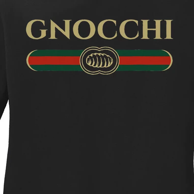 Gnocchi In Fun Logo Style Ladies Long Sleeve Shirt