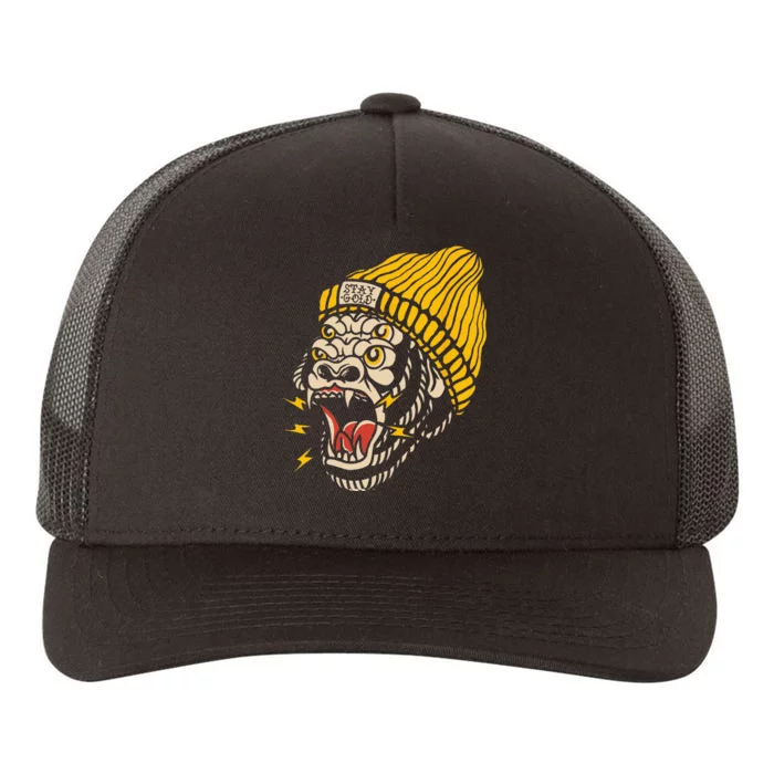 Gorilla Inked Flash Old School Ink Addict Traditional Tattoo Yupoong Adult 5-Panel Trucker Hat