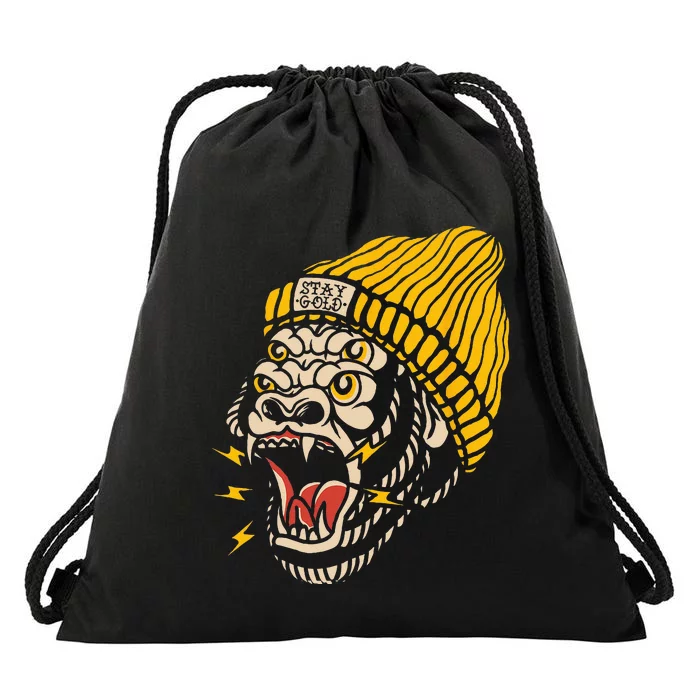 Gorilla Inked Flash Old School Ink Addict Traditional Tattoo Drawstring Bag