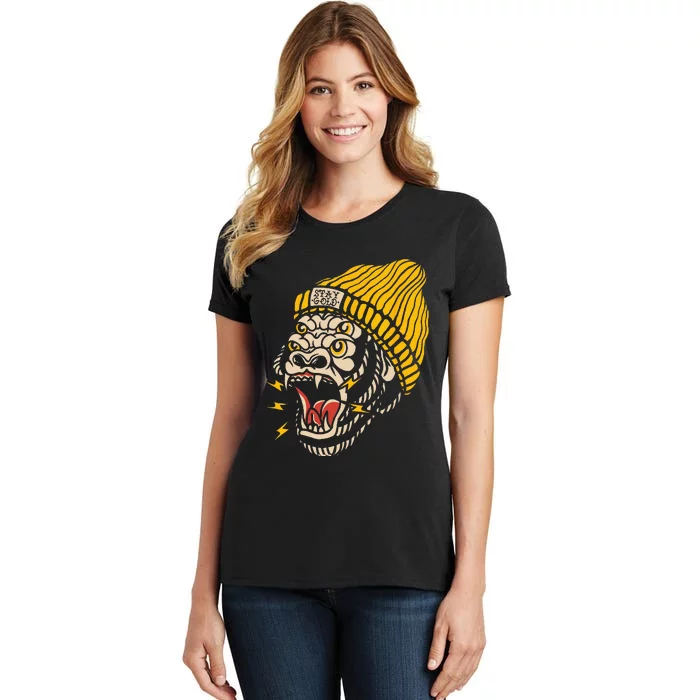 Gorilla Inked Flash Old School Ink Addict Traditional Tattoo Women's T-Shirt