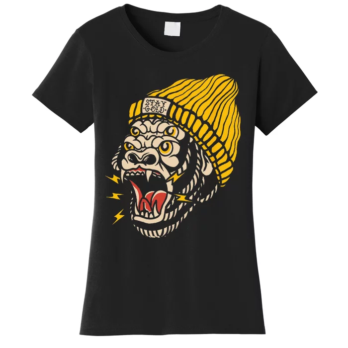 Gorilla Inked Flash Old School Ink Addict Traditional Tattoo Women's T-Shirt