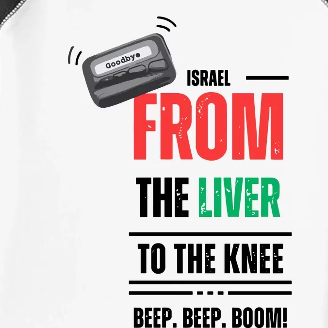 Goodbye Israel From The Liver To The Knee Beep Beep Boom Infant Baby Jersey Bodysuit