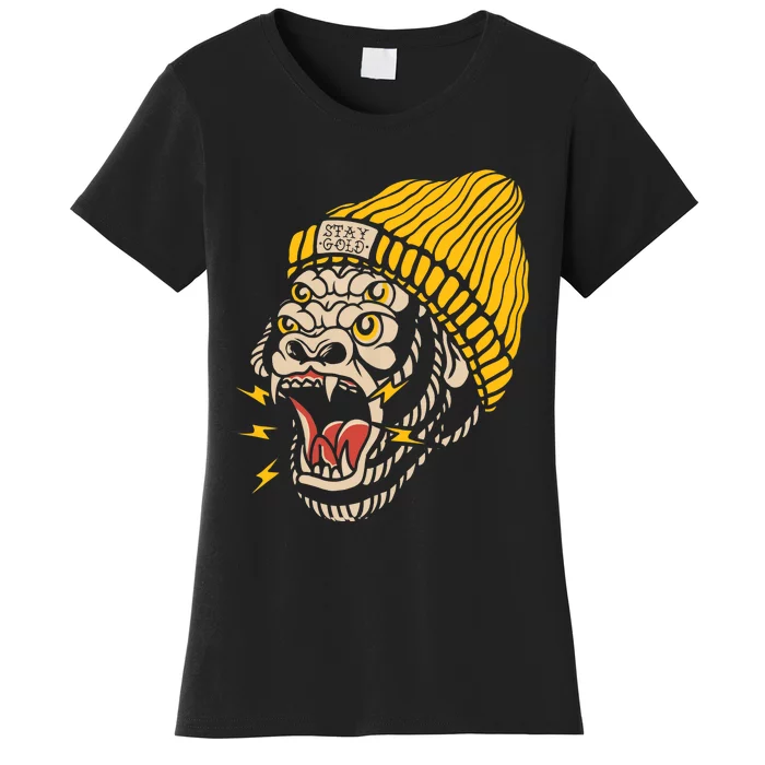 Gorilla Inked Flash Old School Ink Addict Traditional Tattoo Women's T-Shirt