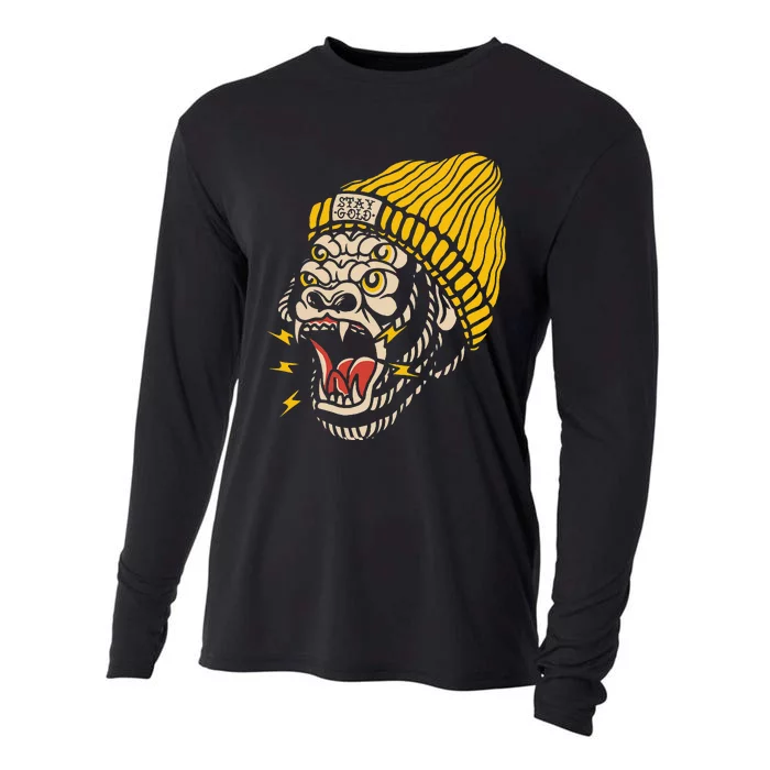 Gorilla Inked Flash Old School Ink Addict Traditional Tattoo Cooling Performance Long Sleeve Crew