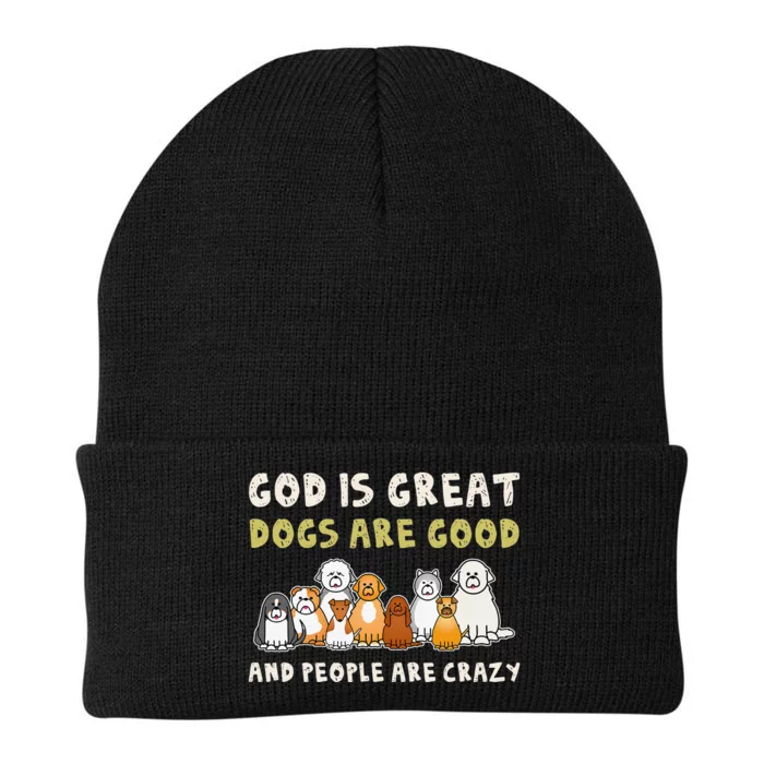 God Is Great Dogs Are Good People Are Crazy Knit Cap Winter Beanie